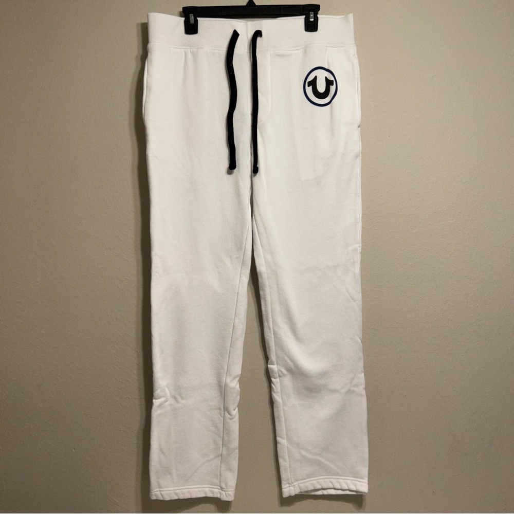 True Religion Mens White Basic Sweatpants size M